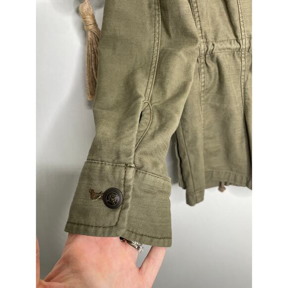 Free People Not Your Brothers Jacket XS Olive Green Utility Cargo Surplus - Picture 10 of 11